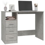 vidaXL Birou cu sertare, gri beton, 102x50x76 cm, lemn prelucrat vidaXL Birou cu sertare, gri beton, 102x50x76 cm, lemn prelucrat