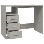 vidaXL Birou cu sertare, gri beton, 102x50x76 cm, lemn prelucrat vidaXL Birou cu sertare, gri beton, 102x50x76 cm, lemn prelucrat