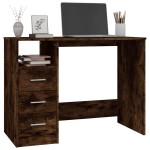 vidaXL Birou cu sertare, stejar afumat, 102x50x76 cm, lemn prelucrat vidaXL Birou cu sertare, stejar afumat, 102x50x76 cm, lemn prelucrat