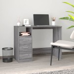 vidaXL Birou cu sertare gri sonoma 102x50x76 cm lemn prelucrat vidaXL Birou cu sertare gri sonoma 102x50x76 cm lemn prelucrat