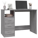 vidaXL Birou cu sertare gri sonoma 102x50x76 cm lemn prelucrat vidaXL Birou cu sertare gri sonoma 102x50x76 cm lemn prelucrat