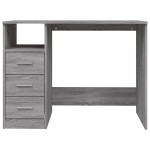 vidaXL Birou cu sertare gri sonoma 102x50x76 cm lemn prelucrat vidaXL Birou cu sertare gri sonoma 102x50x76 cm lemn prelucrat