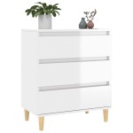 vidaXL Servantă, alb extralucios, 60x35x70 cm, lemn prelucrat vidaXL Servantă, alb extralucios, 60x35x70 cm, lemn prelucrat