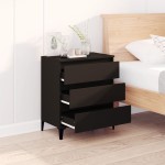 vidaXL Servantă, negru, 60x35x70 cm, lemn prelucrat vidaXL Servantă, negru, 60x35x70 cm, lemn prelucrat