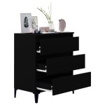 vidaXL Servantă, negru, 60x35x70 cm, lemn prelucrat vidaXL Servantă, negru, 60x35x70 cm, lemn prelucrat