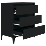 vidaXL Servantă, negru, 60x35x70 cm, lemn prelucrat vidaXL Servantă, negru, 60x35x70 cm, lemn prelucrat