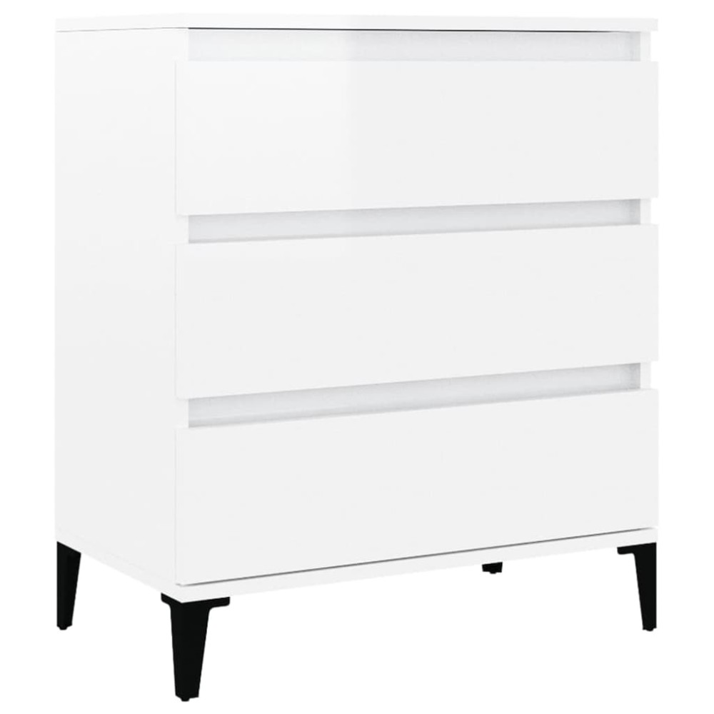 vidaXL Servantă, alb extralucios, 60x35x70 cm, lemn prelucrat
