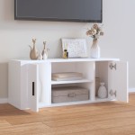 vidaXL Comodă TV, alb, 100x35x40 cm, lemn prelucrat