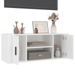 vidaXL Comodă TV, alb, 100x35x40 cm, lemn prelucrat