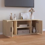 vidaXL Comodă TV, stejar sonoma, 100x35x40 cm, lemn prelucrat vidaXL Comodă TV, stejar sonoma, 100x35x40 cm, lemn prelucrat