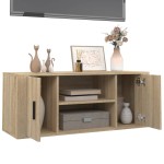 vidaXL Comodă TV, stejar sonoma, 100x35x40 cm, lemn prelucrat vidaXL Comodă TV, stejar sonoma, 100x35x40 cm, lemn prelucrat