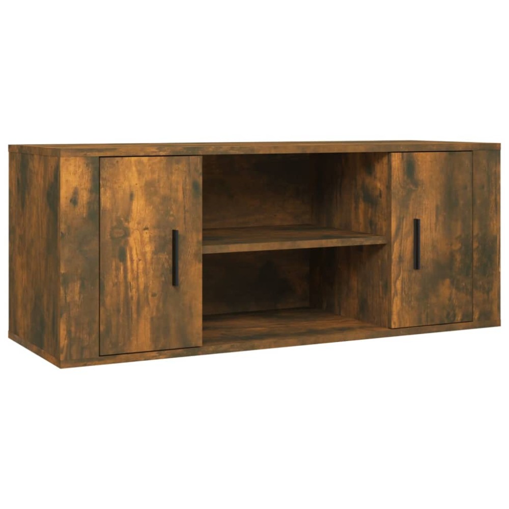 vidaXL Comodă TV, stejar fumuriu, 100x35x40 cm, lemn prelucrat