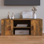 vidaXL Comodă TV, stejar fumuriu, 100x35x40 cm, lemn prelucrat vidaXL Comodă TV, stejar fumuriu, 100x35x40 cm, lemn prelucrat