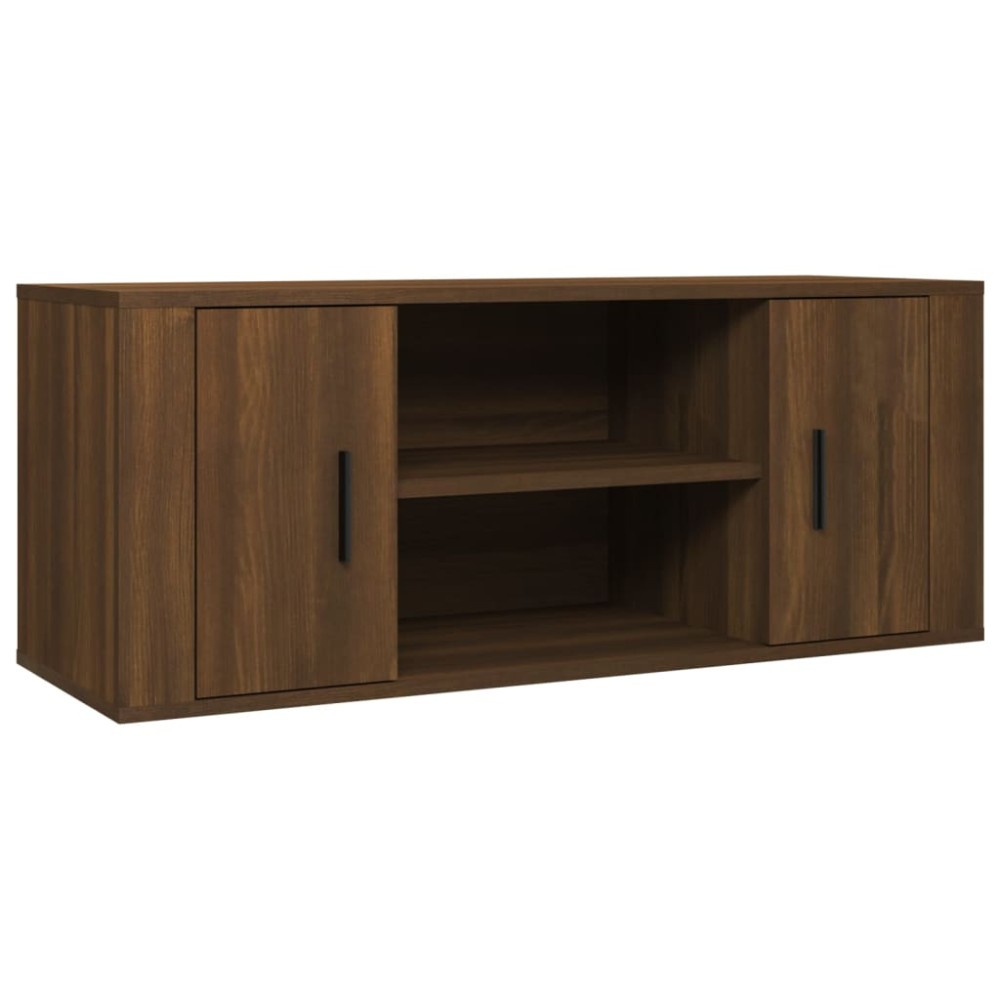vidaXL Comodă TV, stejar maro, 100x35x40 cm, lemn prelucrat
