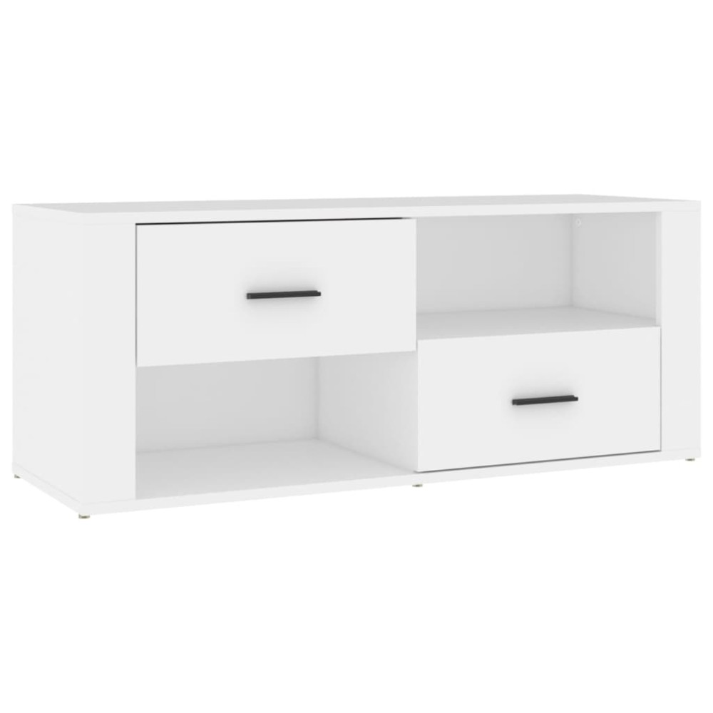 vidaXL Comodă TV, alb, 100x35x40 cm, lemn prelucrat