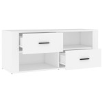 vidaXL Comodă TV, alb, 100x35x40 cm, lemn prelucrat