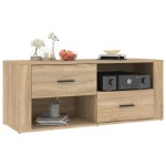 vidaXL Comodă TV, stejar sonoma, 100x35x40 cm, lemn prelucrat vidaXL Comodă TV, stejar sonoma, 100x35x40 cm, lemn prelucrat
