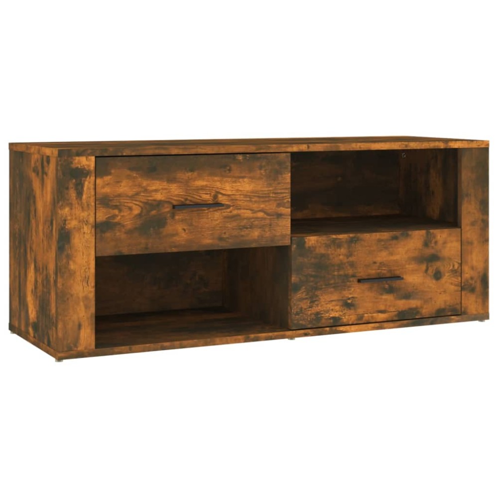 vidaXL Comodă TV, stejar fumuriu, 100x35x40 cm, lemn prelucrat
