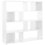 vidaXL Bibliotecă/Separator cameră, alb extralucios, 105x24x102 cm vidaXL Bibliotecă/Separator cameră, alb extralucios, 105x24x102 cm