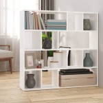 vidaXL Bibliotecă/Separator cameră, alb extralucios, 105x24x102 cm vidaXL Bibliotecă/Separator cameră, alb extralucios, 105x24x102 cm