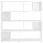 vidaXL Bibliotecă/Separator cameră, alb extralucios, 105x24x102 cm vidaXL Bibliotecă/Separator cameră, alb extralucios, 105x24x102 cm