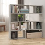 vidaXL Bibliotecă/Separator cameră, gri beton, 105x24x102 cm vidaXL Bibliotecă/Separator cameră, gri beton, 105x24x102 cm