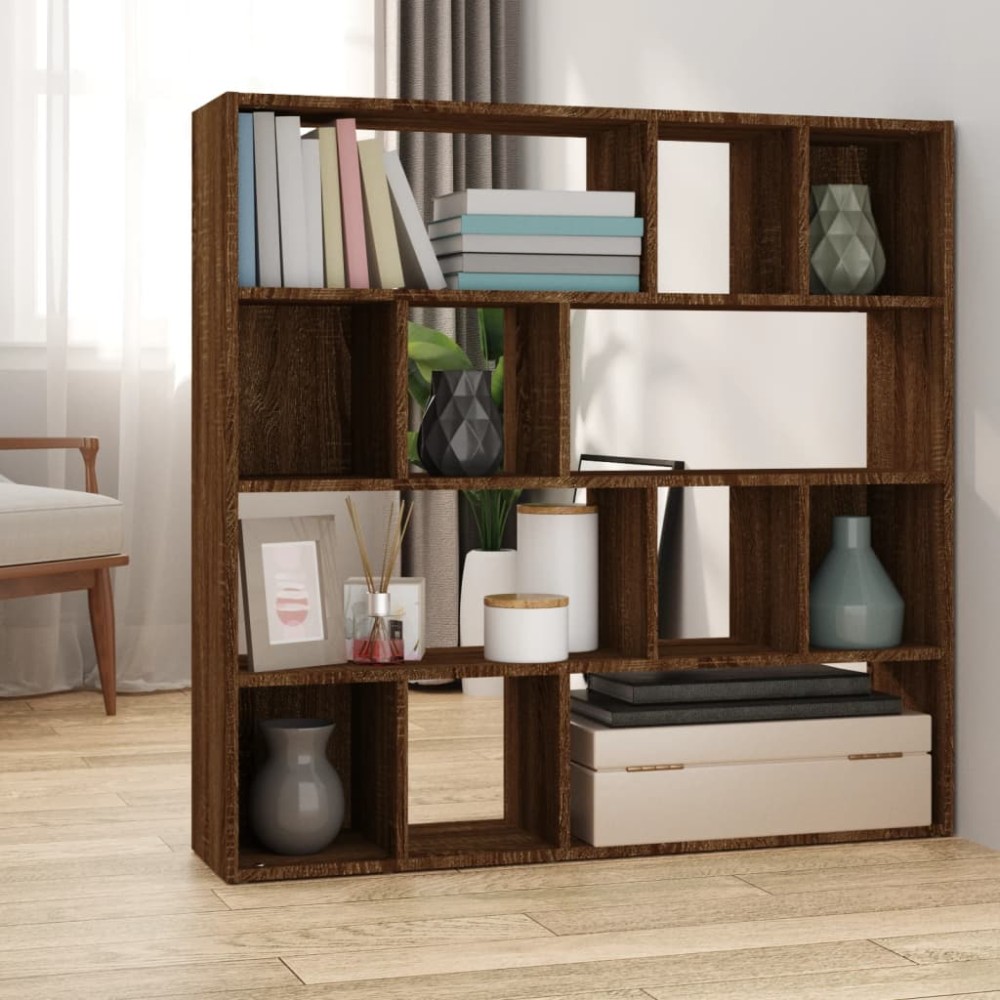 vidaXL Bibliotecă/Separator de cameră, stejar maro, 105x24x102 cm