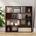 vidaXL Bibliotecă/Separator de cameră, stejar maro, 105x24x102 cm