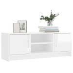 vidaXL Comodă TV, alb extralucios, 102x30x37,5 cm, lemn prelucrat
