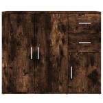 vidaXL Servantă, stejar fumuriu, 91x29,5x75 cm, lemn prelucrat