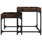 vidaXL Măsuțe laterale, 2 buc., stejar fumuriu, lemn compozit