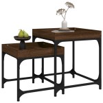 vidaXL Măsuțe laterale, 2 buc., stejar maro, lemn compozit