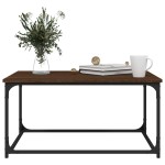 vidaXL Măsuță cafea, stejar maro, 80x50x40 cm lemn prelucrat și fier vidaXL Măsuță cafea, stejar maro, 80x50x40 cm lemn prelucrat și fier