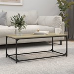 vidaXL Măsuță cafea, stejar sonoma 102x50x40 cm lemn prelucrat și fier vidaXL Măsuță cafea, stejar sonoma 102x50x40 cm lemn prelucrat și fier