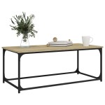vidaXL Măsuță cafea, stejar sonoma 102x50x40 cm lemn prelucrat și fier vidaXL Măsuță cafea, stejar sonoma 102x50x40 cm lemn prelucrat și fier