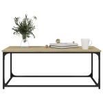 vidaXL Măsuță cafea, stejar sonoma 102x50x40 cm lemn prelucrat și fier vidaXL Măsuță cafea, stejar sonoma 102x50x40 cm lemn prelucrat și fier