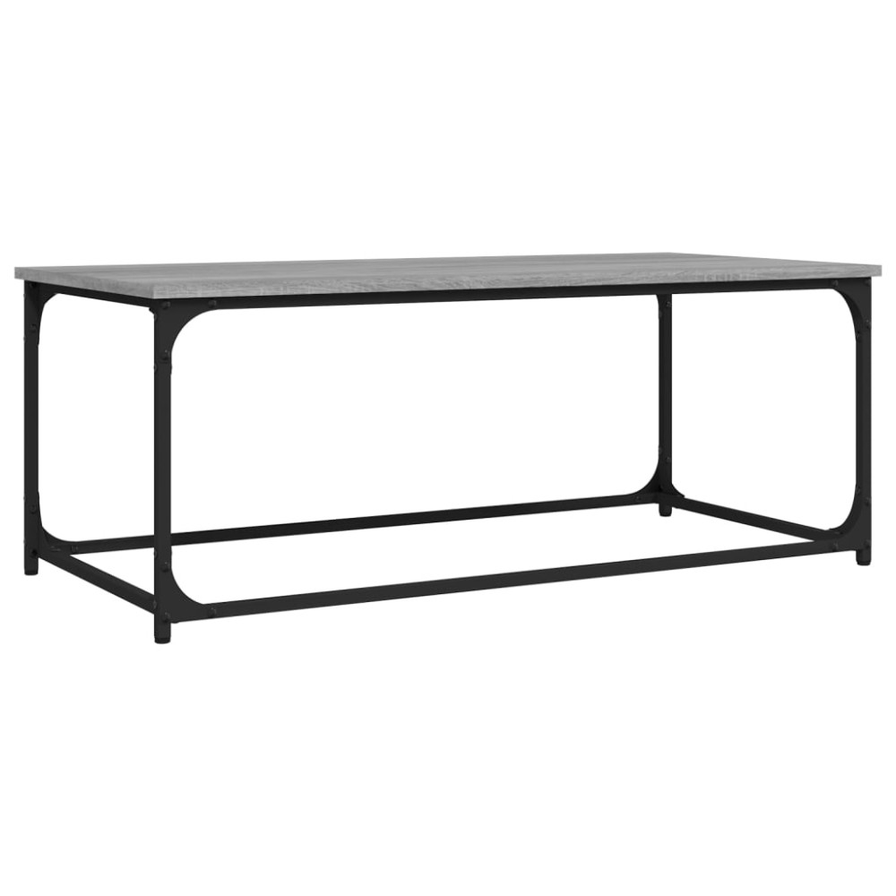 vidaXL Măsuță cafea, gri sonoma, 102x50x40 cm lemn prelucrat și fier