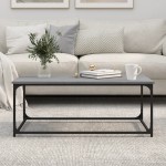 vidaXL Măsuță cafea, gri sonoma, 102x50x40 cm lemn prelucrat și fier vidaXL Măsuță cafea, gri sonoma, 102x50x40 cm lemn prelucrat și fier