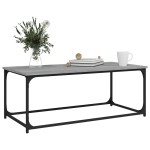 vidaXL Măsuță cafea, gri sonoma, 102x50x40 cm lemn prelucrat și fier vidaXL Măsuță cafea, gri sonoma, 102x50x40 cm lemn prelucrat și fier