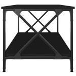 vidaXL Măsuță de cafea, negru, 100x50x45 cm, lemn prelucrat și fier vidaXL Măsuță de cafea, negru, 100x50x45 cm, lemn prelucrat și fier