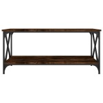 vidaXL Măsuță cafea stejar fumuriu 100x50x45 cm lemn prelucrat și fier vidaXL Măsuță cafea stejar fumuriu 100x50x45 cm lemn prelucrat și fier