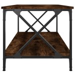 vidaXL Măsuță cafea stejar fumuriu 100x50x45 cm lemn prelucrat și fier vidaXL Măsuță cafea stejar fumuriu 100x50x45 cm lemn prelucrat și fier
