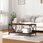vidaXL Măsuță cafea stejar maro 100x50x45 cm lemn prelucrat și fier vidaXL Măsuță cafea stejar maro 100x50x45 cm lemn prelucrat și fier