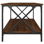 vidaXL Măsuță cafea stejar maro 100x50x45 cm lemn prelucrat și fier vidaXL Măsuță cafea stejar maro 100x50x45 cm lemn prelucrat și fier