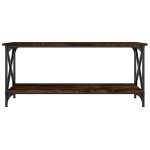 vidaXL Măsuță cafea stejar fumuriu 100x45x45 cm lemn prelucrat și fier vidaXL Măsuță cafea stejar fumuriu 100x45x45 cm lemn prelucrat și fier