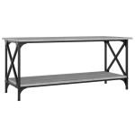 vidaXL Măsuță cafea, gri sonoma, 100x45x45 cm, lemn prelucrat și fier vidaXL Măsuță cafea, gri sonoma, 100x45x45 cm, lemn prelucrat și fier