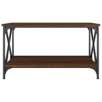 vidaXL Măsuță cafea, stejar maro, 80x50x45 cm lemn prelucrat și fier vidaXL Măsuță cafea, stejar maro, 80x50x45 cm lemn prelucrat și fier