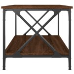 vidaXL Măsuță cafea, stejar maro, 80x50x45 cm lemn prelucrat și fier vidaXL Măsuță cafea, stejar maro, 80x50x45 cm lemn prelucrat și fier