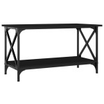 vidaXL Măsuță de cafea, negru, 80x45x45 cm, lemn prelucrat și fier vidaXL Măsuță de cafea, negru, 80x45x45 cm, lemn prelucrat și fier