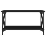 vidaXL Măsuță de cafea, negru, 80x45x45 cm, lemn prelucrat și fier vidaXL Măsuță de cafea, negru, 80x45x45 cm, lemn prelucrat și fier